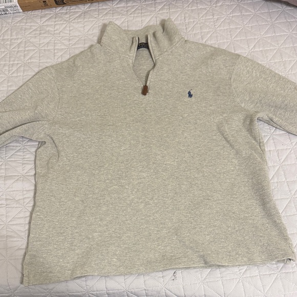 Polo Ralph Lauren Light Gray Zip-Up Sweater - Picture 2 of 3